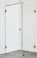 Hafa Infinity bruseniche m/fast v�g - Klar glas - Messing - 90x90 cm