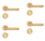 Beslagsboden Design indend�rs d�rh�ndtag m/crystal cut - B�rstet messing PVD - S�t � 4 stk