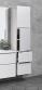 Cass�e Front h�jskab m/2 l�ger og 2 skuffer - H�jreh�ngslet - Mat hvid