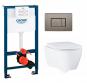 Grohe Essence Rimless toiletpakke inkl. s�de m/soft-close, mellem cisterne og b�rstet hard graphite betjening