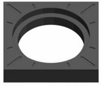 Lauridsen 315 x 100 mm firkantet karm m/ fals - H�j model