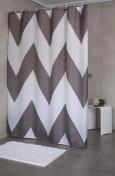 RIDDER Tekstil badeforhæng – 180 x 200 cm - Pico grå/hvid