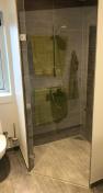 Bath brusedør - Klar glas - Messing
