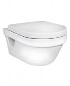 Gustavsberg Hygienic Flush væghængt toilet m/toiletsæde og åben skyllerand
