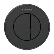 Geberit Omega 10 skyllestyring pneumatisk easy-to-clean belagt - Mat sort m/blank sort