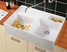 V&B 90 Evier Tradition dobbelt k�kkenvask i porcel�n - Ceramic+