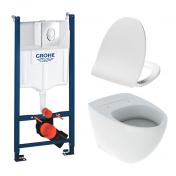 Ifö Sign Art toiletpakke inkl. Grohe cisterne, krom betjeningsplade og sæde m/soft-close