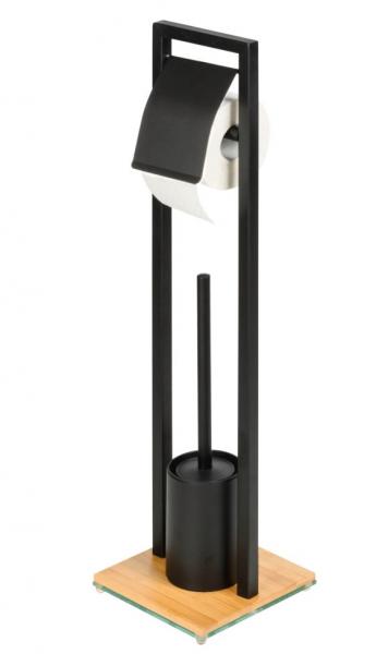 Wenko Bambusa toiletbørste og toiletpapirholder t/gulv - Sort/bambus Wenko Bambusa toiletbørste og toiletpapirholder t/gulv - Sort/bambus
