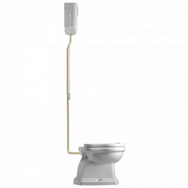 Retro HIGH toilet med messing rør og P-lås - Blank hvid Retro HIGH toilet med messing rør og P-lås - Blank hvid