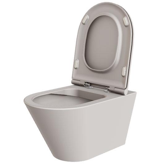 Lavabo Forma rimless væghængt toilet inkl. sæde og Vortex skyl - Ash Lavabo Forma rimless væghængt toilet inkl. sæde og Vortex skyl - Ash