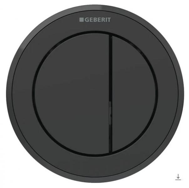 Geberit Omega10 Remote trykknap til pladev&aelig;g easy-to-clean-belagt - Mat sort m/blank sort