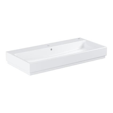 Grohe Cube 100 bowlevask op til væg - 1/3 hanehul - Med overløb - PureGuard Grohe Cube 100 bowlevask op til væg - 1/3 hanehul - Med overløb - PureGuard