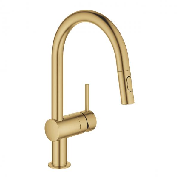 Grohe NEW Minta køkkenbatteri m/udtræk og Dual spray - Børstet Cool Sunrise Grohe NEW Minta køkkenbatteri m/udtræk og Dual spray - Børstet Cool Sunrise