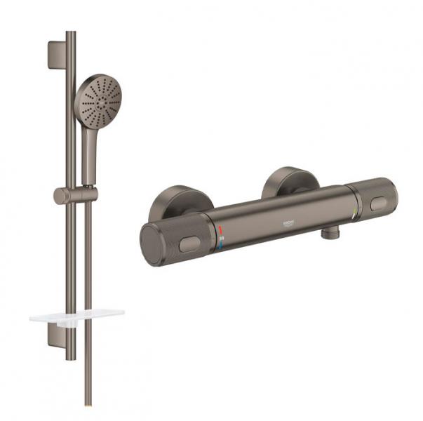 Grohe Precision komplet brusesystem m/Joy+ håndbruser - Børstet Hard Graphite Grohe Precision komplet brusesystem m/Joy+ håndbruser - Børstet Hard Graphite