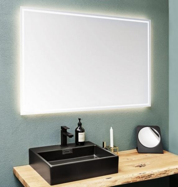 Luca firkantet spejl m/integreret LED lys, backlight og touch - 90 cm Luca firkantet spejl m/integreret LED lys, backlight og touch - 90 cm