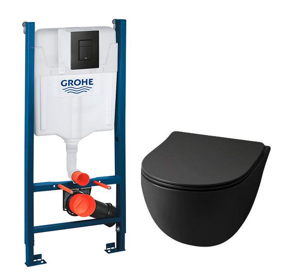 Lavabo File 2.0 RIMless Mat sort toiletpakke inkl. sæde/soft-close, cisterne og mat sort betjening Lavabo File 2.0 RIMless Mat sort toiletpakke inkl. sæde/soft-close, cisterne og mat sort betjening