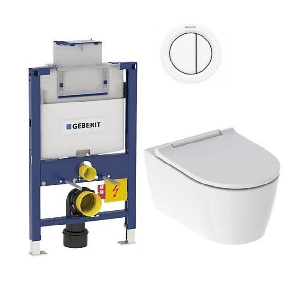 Geberit ONE toiletpakke inkl. lav cisterne, hvid betjening og sæde m/soft-close Geberit ONE toiletpakke inkl. lav cisterne, hvid betjening og sæde m/soft-close