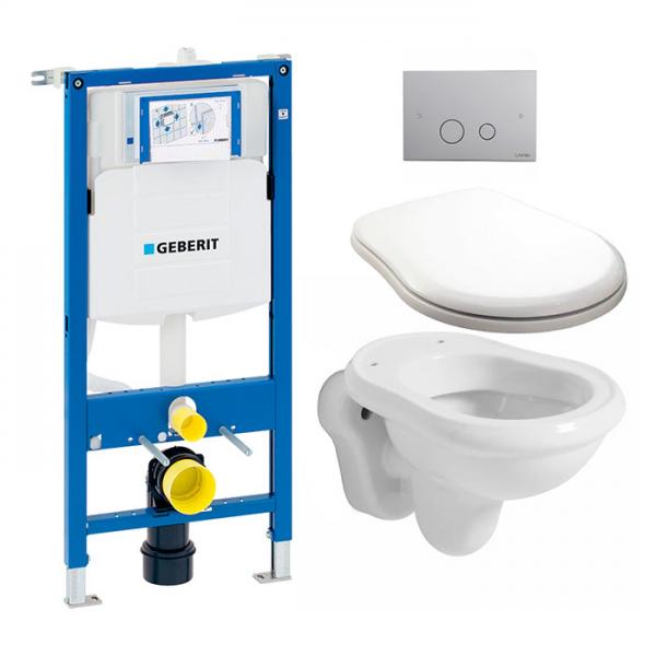 Lavabo Retro toiletpakke inkl. toiletsæde inkl. cisterne og betjening i krom Lavabo Retro toiletpakke inkl. toiletsæde inkl. cisterne og betjening i krom