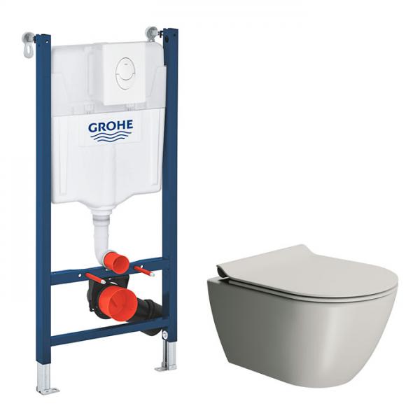 GSI Pura Cenere 50 toiletpakke inkl. sæde m. softclose, cisterne og hvid betjening GSI Pura Cenere 50 toiletpakke inkl. sæde m. softclose, cisterne og hvid betjening