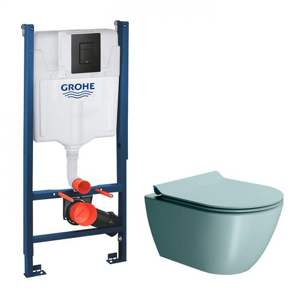 GSI Pura Ghiaccio 50 toiletpakke inkl. sæde m. softclose, cisterne og mat sort betjening GSI Pura Ghiaccio 50 toiletpakke inkl. sæde m. softclose, cisterne og mat sort betjening