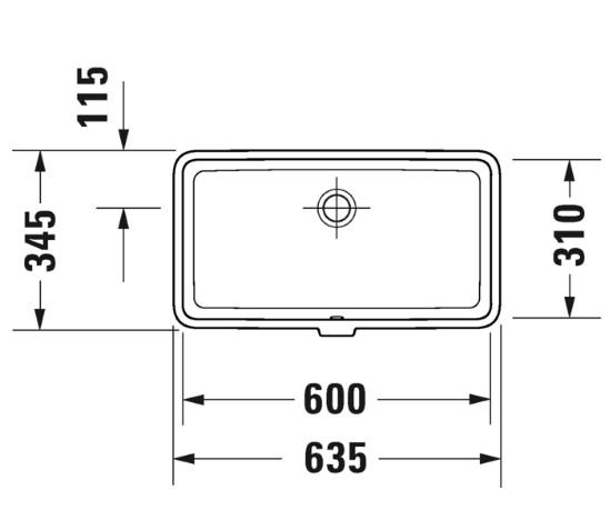 Duravit Vero Air 60 håndvask t/underlimning - Uden hanehul Duravit Vero Air 60 håndvask t/underlimning - Uden hanehul