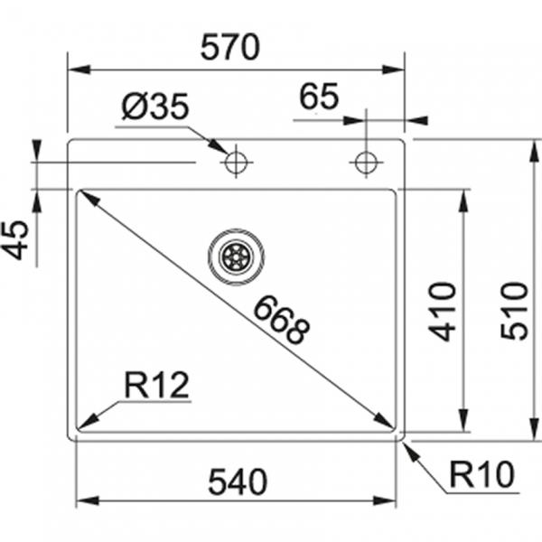 Franke Box BXX 210-54 TL k&oslash;kkenvask