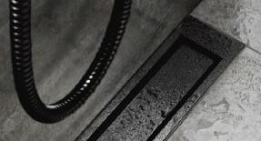 Unidrain afløb 700 mm/10 mm ramme - Børstet sort Unidrain afløb 700 mm/10 mm ramme - Børstet sort