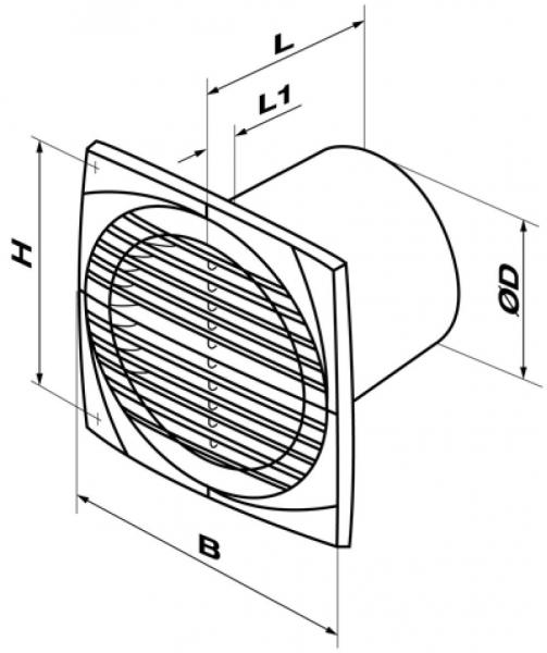 Duka ventilator EL 500 S med snoretr&aelig;k &Oslash;100