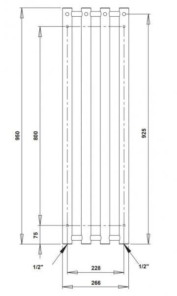 Strømberg Regus håndklædetørrer - 26,6x95 cm - Hvid Strømberg Regus håndklædetørrer - 26,6x95 cm - Hvid