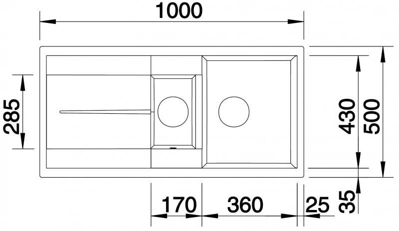 Blanco Metra 6S UX k&oslash;kkenvask - Antracit