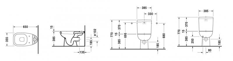 Duravit D-code gulvst&aring;ende toilet 211109 u/cisterne