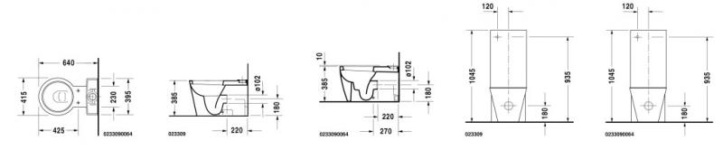 Duravit Starck 1 toilet m/universall&aring;s uden cisterne