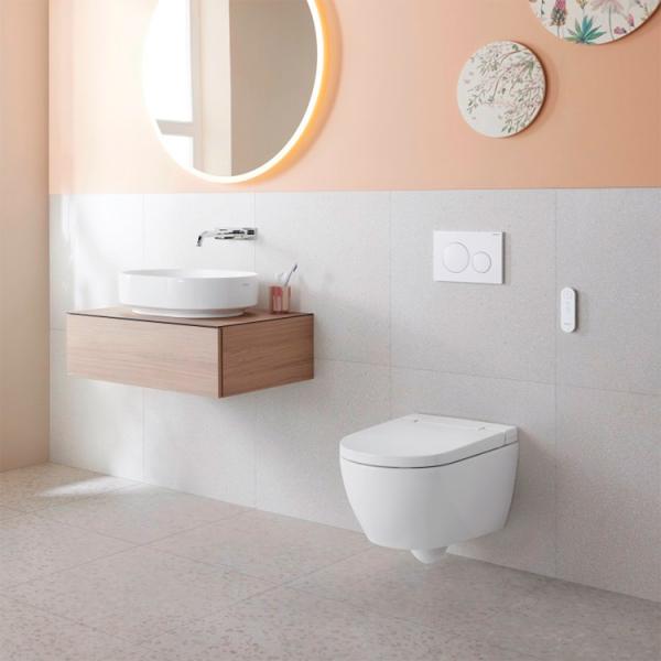 Geberit AquaClean Alba v&aelig;gh&aelig;ngt douchetoilet m/KeraTect og TurboFlush