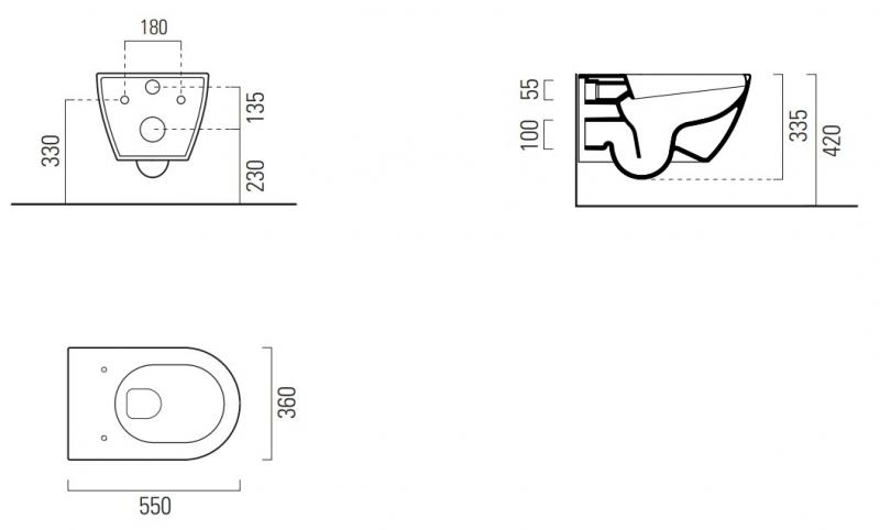 GSI Pura 55 væghængt toilet m/Extraglaze+ GSI Pura 55 væghængt toilet m/Extraglaze+