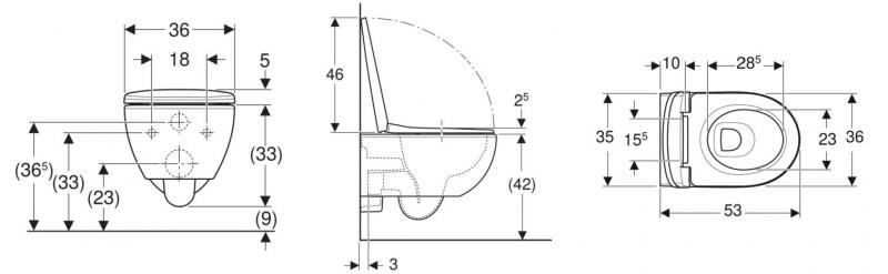 Geberit Selnova Premium væghængt toilet inkl. sæde m/SoftClose og QuickRelease Geberit Selnova Premium væghængt toilet inkl. sæde m/SoftClose og QuickRelease