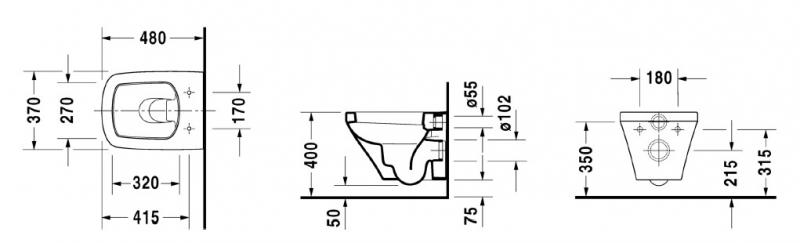 Duravit DuraStyle Compact væghængt toilet m/wondergliss Duravit DuraStyle Compact væghængt toilet m/wondergliss