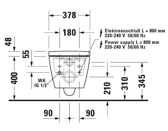 Duravit SensoWash Starck f Plus kompakt bidettoilet