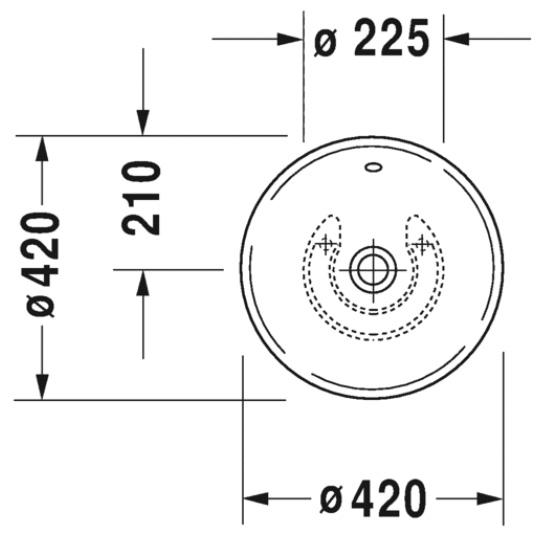 Duravit Bacino Ø42 fritstående bowlevask - Uden hanehul Duravit Bacino Ø42 fritstående bowlevask - Uden hanehul