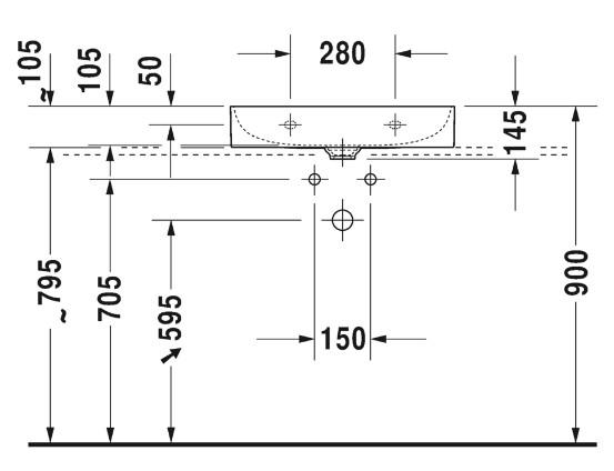 Duravit DuraSquare h&aring;ndvask  - 60 cm