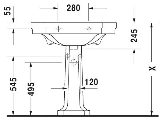 Duravit 1930 søjle til håndvask 043880 og 043870 Duravit 1930 søjle til håndvask 043880 og 043870