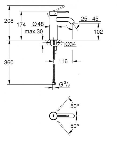 Grohe Essence New håndvaskarmatur u/bundventil - Steel Grohe Essence New håndvaskarmatur u/bundventil - Steel