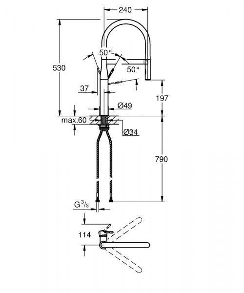 Grohe Essence New køkkenarmatur m/profi-bruser - Børstet warm sunset Grohe Essence New køkkenarmatur m/profi-bruser - Børstet warm sunset
