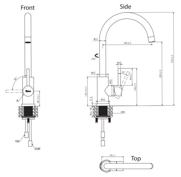 Lavabo Kubus 140 RS Round køkkenarmatur - Messing PVD Lavabo Kubus 140 RS Round køkkenarmatur - Messing PVD