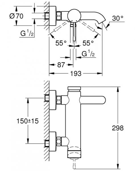 Grohe Essence New badekararmatur - Krom Grohe Essence New badekararmatur - Krom