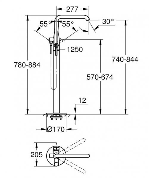 Grohe Essence fritstående badekararmatur - Krom Grohe Essence fritstående badekararmatur - Krom