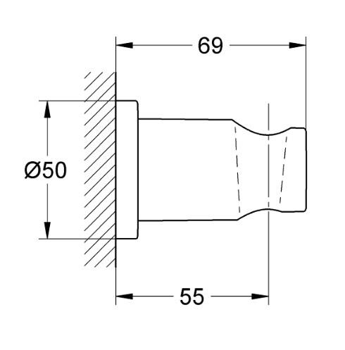 Grohe Rainshower bruseholder m/rosette - Mat sort Grohe Rainshower bruseholder m/rosette - Mat sort