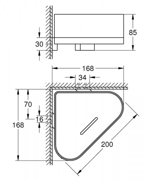 Grohe Selection kurv til hjørnemontage - Børstet hard graphite Grohe Selection kurv til hjørnemontage - Børstet hard graphite