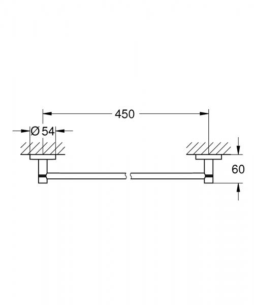 Grohe Essentials håndklædestang - 450mm - Poleret hard graphite Grohe Essentials håndklædestang - 450mm - Poleret hard graphite