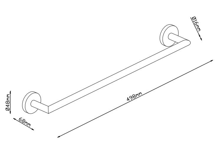 Lavabo Luna h&aring;ndkl&aelig;destang 450 mm - Mat sort