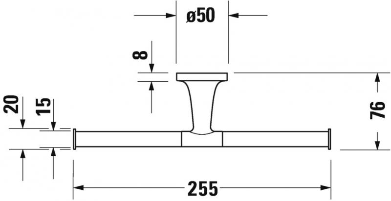 Duravit Starck T dobbelt toiletpapirholder - Krom Duravit Starck T dobbelt toiletpapirholder - Krom